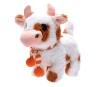 Iouyjiu Cow Plush Electronic Pet, Walking Talking Toy with Sound and Wagging Tail, Soft Interactive Cattle Toy, Battery Operated, Made from Velvet Materials, 7.48x3.94x7.09in