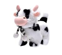 Iouyjiu Cow Plush Electronic Pet, Walking Talking Toy with Sound and Wagging Tail, Soft Interactive Cattle Toy, Battery Operated, Made from Velvet Materials, 7.48x3.94x7.09in
