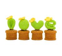 Iouyjiu Crochet Plants Decor - Cute Faux Plants for Home Styling | Soft Yarn Handmade Ornaments with Pot Display, Indoor Accent Decoration for Bedroom Living Room Kitchen Office Dorm Car Patio