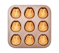 Iouyjiu Cupcake Baking Mold - 9 Slot Dessert Tray for Muffin Preparation | Non Stick Silicone Material with Heat Resistant Design, Reusable Flexible Pan for Oven Chocolate Brownie Kitchen Use
