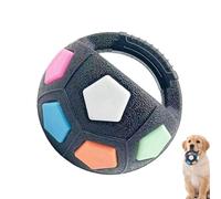 Iouyjiu Dog Chew Ball, Interactive Squeaky Toy, Tough Rubber Fetch Ball, Bite-Resistant Design, Medium/Large Dogs, Training and Play, Dog Engaged for Hours, 284g Transparent Black
