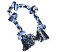 Iouyjiu Dog Rope Toy, Heavy-Duty Chew Toy, Teething Relief, Durable Cotton Fibers, Interactive Tug-of-War for Medium and Large Breed Dogs, 90x5x5cm 730g Blue White Red