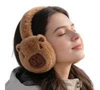 Iouyjiu Earmuffs Women - Foldable Plush Capybara Ear Warmers for Winter Use | Soft Faux with Adjustable Frame, Cold Weather Ear Covering for Outdoor Camping Hiking School Office Travel