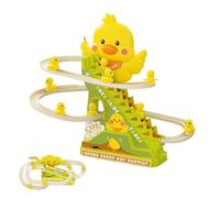 Iouyjiu Electric Duck Climbing Toy, Cartoon Ducks Race, Interactive Animal Toy, Educational Playset, Fun Stair Climbing, Birthday Gift, Children's Day Party Activities, 22.5x27.5x14cm Multicolor
