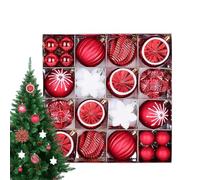 Iouyjiu Esferas de adornos de Navidad, globos pintados galvanizados, 2.36 pulgadas con gancho, decoraciones de bolas de Navidad inastillables, para árbol interior, puerta delantera, lugar de trabajo