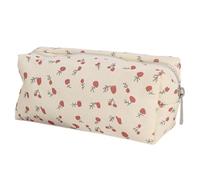 Iouyjiu Flower Pencil Case Cute Reutilizable Pencil Pouch, Multifunctional Makeup & Stationery Organizer, Travel-Friendly Storage Bag for School, Office & Daily Use, 6.89x2.36x2.76in, Beige, Se