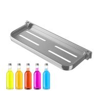 Iouyjiu Fold-Up Wall Shelf, Space-Saving Aluminum Storage Panel, Floating Shelf with a Slim Profile When Folded for Bathroom, RV, and Laundry Room Organization, 11.81x5.31x1.18 Inches