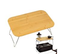 Iouyjiu Folding Camping Table, Small Portable Wooden Picnic Cooking Table for RV, Patio, Tailgating, Travel, Beach, Balcony, Backyard, Garden, Outdoor Barbecue, 1 Piece