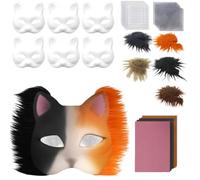 Iouyjiu Furry Face Cover, Animal Costume Mask, Mesh Eye Design, Soft Cosplay Prop, Comfortable Wearable Craft, Perfect for Theater Christmas Party Photoshoot Adults Kids, 31x22cm Pulp Felt