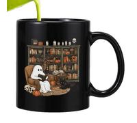 Iouyjiu Ghost Ceramic Coffee Mug, 400ml Halloween Tea Cup, Spooky Hot Drink Tumbler for Milk or Cocoa, Cute Fall Kitchen Decor, Novelty s Mug, Festive Gift Idea, 3.74x3.15 Inches