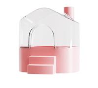 Iouyjiu Hamster Litter Box, Large Transparente Bath Sandbox with Smooth Rounded Edges, Small Animal Habitat for Cleaning, Playing, Hiding, Sleeping and Exploring