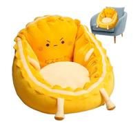 Iouyjiu Happy and Angry Face Design Floor Cushion, Soft Floor Reading Chair Cushion, Plush Chair Cushion, Cute Egg Floor Cushions 45 x 40 cm for Bedroom, Living Room, Home, Interior, Color amarillo