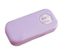 Iouyjiu Hard Pencil Case, Large Capacity Stationery Box, Double Layer Crayon Storage, Organizer with Zipper School Office Supplies Holder, 20.4x9.7x4.6cm White Blue Purple