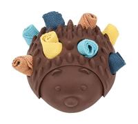 Iouyjiu Interactive Snuffle Ball for Dogs, Mental Stimulation Toys for Dogs, Soft Hedgehog Design Dog Toy, Dog Boredom Buster Ball Toys 5.12x4.33x3.15 for Dogs Small and Large Breed (Brown)