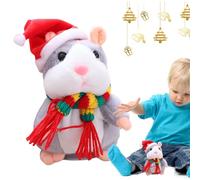 Iouyjiu Juguete de hámster parlante | Recordación de Sonido Juguete de Animales de Peluche, muñeca de Felpa automática de la Cabeza de Felpa con Sombrero y Herramienta educativa de Bufanda para la