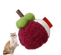 Iouyjiu Juguetes de hierba gatera para gatos, juguete de peluche suave para masticar frutas, simulación interactiva de peluche para mascotas, limpiador calmante para dentición, tiempo de juego,