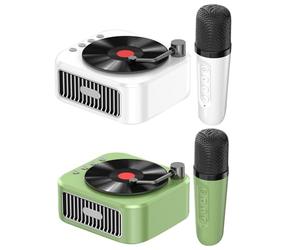 Iouyjiu Karaoke Machine, Wireless Speaker, Retro Singing Toy Handheld Portable Music Player, Party Micrófono for with Echo Effects and LED Lights for Kids and Adults, 1 set
