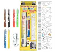 Iouyjiu Kids Height Chart, Growth Wall Sticker, Decorative Doodling Ruler, Fun Nursery Decor Classroom Playroom Wall Art Ideal for Kids Bedroom and Playroom, 68.9x9.72 Inches