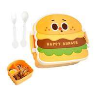 Iouyjiu Kids Lunch Box Container - Funny Portable Meal Case for School Travel | Food Grade PP with Leak Resistant Lid, Compartment Divider Design, Microwave Safe Storage with Spoon Fork Set