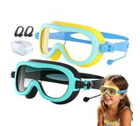 Iouyjiu Kids Swimming Goggles - Wide View Swim Glasses for Boys Girls Youth | UV Protective Lens with Leak Resistant Seal and Nose Clips, Water Sports Eyewear Perfect for Pool Beach Lake