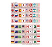 Iouyjiu Mahjong Game Set - Interactive Tabletop Tile Game for Family Fun | Flexible Games Blocks with Flag Pattern Symbols, Strategy Entertainment Toy for Men Women Teens Parties School Holidays