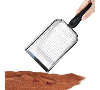 Iouyjiu Metal Cat Litter Scoop, Deep Curved Litter Box Scooper with Non-Stick Sifter, Heavy-Duty Pooper Scoopers for Cat Waste, Easy Grip Handle for Daily Cleaning, 1 Piece