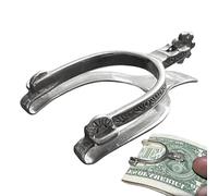 Iouyjiu Money Clip, Western Cowboy Wallet, Retro Cash Holder, Slim Metal Design Spur Shaped Clip Silver Tone Ideal for Travel Present, 2,76 x 1,57 x 0,79 pulgadas, Atributo único, Se référer au