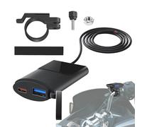 Iouyjiu Motorcycle USB Charger, Motorcycle USB Port | Adaptador USB impermeable QC 3.0 PD Carga Motoroche, Puerto de carga Ultra-Narrow 12V-24V Adaptador doble rápido para tableta