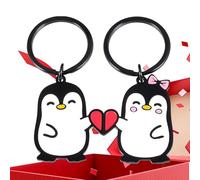 Iouyjiu Penguin Charm - Portable Mini Figure Keyring for Daily Use | Durabled Resin with Metal Ring Attachment, Cute Accessory for Backpacks Purses Keys Family Friends Party Gift