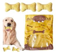 Iouyjiu Plush Dog Toys, Squeaky Dog Bone, Puppy Enrichment Puzzle, Stuffed Squeak Bone with Squeakers and Cute Design for Chewing, Fetching, or Interactive Play, 1 Set