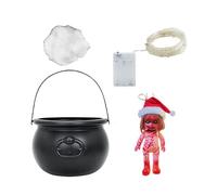 Iouyjiu Scary Cauldron Props, Sturdy Witch Cauldron, Black Halloween Cauldron, Witch Decor Ollas, Cauldron Ollas para Entrance Mesa, Fireplace, Oro Halloween Partes Setup