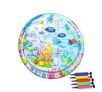 Iouyjiu Sensory Play Mat, Pet Cooling Pad, Interactive Water Mat, Soft Comfortable Texture, Sturdy Non Toxic, Made from Robust PVC Material, 39.37inches