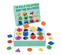 Iouyjiu Shape Sorter Toy, Color Matching Game, Toddler Sorting Toy with Wooden Construction and Interactive Design for Both Home or Classroom Settings, 8.66x1.89x6.73 Inches