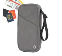 Iouyjiu Sleek Design Card Holder, Sturdy Zipper Wallet, Women Card Wallet, Decorative Men Card Holder 24x14x2.8cm for Cards, Outdoor, Travel, Shopping, Home, Light Gray, Dark Gray Color, Dark Gray,