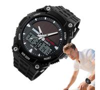 Iouyjiu Solar Watch, Digital Display Wristwatch, Multifunction Outdoor Sport Style, Diseño resistente al agua, ligero Build for Fitness Travel Work Drive Date, 0,59 pulgadas