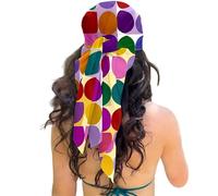 Iouyjiu Square Head Scarf - Colorful Dot Hair Wrap for Women Girls | Soft Polyester Fabric with Lightweight Feel, 90cm Fashion Accessory Perfect for Travel Sports Party Daily Styling