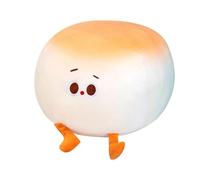 Iouyjiu Steamed Bun Plush, Snack Pillow Toy, Soft Doll Cushion, Realistic Food Design Cozy Huggable Fabric Medium Size for Home Decor, Nap Time, Presents, Kids Play, 7.87x7.87x8.66 Inches