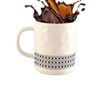 Iouyjiu Taza con diamantes de imitación, taza de cerámica, vasos novedosos, diseño multiusos, capacidad de 300 ml, acento colorido para jugo, cerveza, vino, té, café, 3.15 x 3.15 x 3.86 pulgadas
