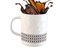 Iouyjiu Taza con diamantes de imitación, taza de cerámica, vasos novedosos, diseño multiusos, capacidad de 300 ml, acento colorido para jugo, cerveza, vino, té, café, 3.15 x 3.15 x 3.86 pulgadas
