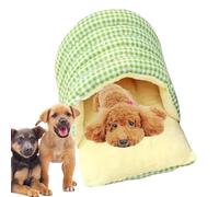 Iouyjiu Washable Dog Nest Bed, Portable Thickened Plaid Puppy Bed, Convenient Enclosed Dog Bed, Puppy Nest Cave Bed for Cats and Dogs, Designed to Fit Sofas, Beds, Chairs, or Floors