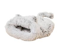 Iouyjiu Winter Warm Cat Bed, Soft Cat Cave Bed, Comfortable Pet Sleeping Nest, Cats Sleeping Bed, Plush Cat Cave 21,65 x 21,65 x 5,91 for Sleeping, Cats, Winter, Small Dogs (White)
