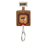 Iouyjiu Wooden Key Holder - Magnetic Keychain Rack for Home Entryway Organizer | Cute Wall Hanger with Decorative Hooks Perfect for Hallway Living Room Bedroom Storage and Decoration