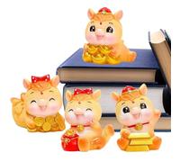 Iouyjiu Year of Horse Figurines - 4-Piece Resin Luck Symbol Sculpture for 2026 Chinese New Year Decor | Smooth Resin with Hand-Painted Finish, Elegant Horse Set for Home, Bedroom, Office, Birthday