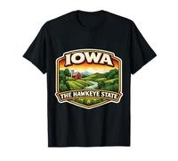 Iowa The Hawkeye State Souvenir Visitante Memorabilia Viajero Camiseta