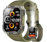 IOWODO Reloj Inteligente Hombre con Linterna, 2.01" HD Smartwatch Hombre con Llamadas Bluetooth/Brújula/Monitor de Sueño,900mAh Reloj Deportivo Hombre 100+ Modos Deportivos para iOS& Android (Verde)