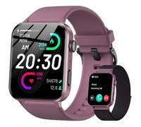 IOWODO Reloj Inteligente Hombre Mujer, Smartwatch Mujer con 2 Correas,1.85" Reloj Deporte con Funciún Llamadas y Whatsapp Mensajes Bluetooth,100 Modos Deporte para iOS Android Teléfono(Violeta)