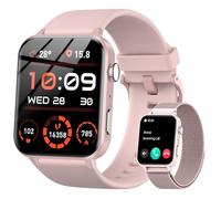 IOWODO Reloj Inteligente Hombre Mujer, Smartwatch Mujer con 2 Correas,1.85" Reloj Deporte Mujer con Funciún Llamadas y Whatsapp Mensajes Bluetooth,100 Modos Deporte para iOS Android Teléfono (Rosa)
