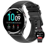 IOWODO Reloj Inteligente Hombre - Smartwatch 1.43" AMOLED con Llamadas Bluetooth, Monitor Cardíaco 24h, SpO2, Sueño,120 Modos, 2 Correas, IP68, para iOS/Android