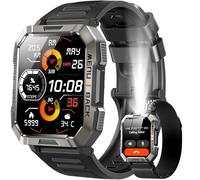 IOWODO Reloj Inteligente Hombre,Smartwatch Hombre de 2.01" con Llamadas,900 mAh Impermeable IP68 Smartwatch con Linterna y Brújula,100+Modos Deportivos con Pulsómetro/Monitor de Sueño para Android iOS