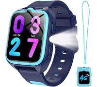 IOWODO Reloj Inteligente Niño, 4G Smartwatch Niños con GPS y Llamadas, Batería de 800 mAh, Videollamadas, SOS, Linterna LED, Modo Clase, Juegos, Cámara, IP68 Impermeable, Regalo y Juguete para Niños